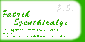 patrik szentkiralyi business card