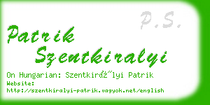 patrik szentkiralyi business card